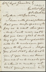 Letter to] My dear Mr. Garrison [manuscript