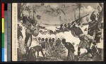 Drawing of child martyrs, Uganda, Africa, ca.1920-1940