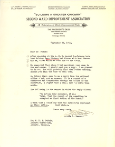 Letter from Archie L. Weaver to W. E. B. Du Bois