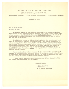 Letter from W. A. Hunton to W. E. B. Du Bois