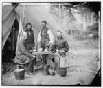 [Yorktown, Va., vicinity. Group before the photographic tent at Camp Winfield Scott]