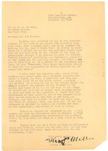 Letter from Thomas E. Miller to W. E. B. Du Bois