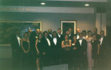 A large group poses at an Ethnic Alumni Association event, 2001