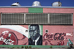 Farmer's Food Market, Drexel Ave. at 63rd St., Chicago, Illinois, 2009, with mural by RK Design