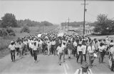 Marchers in Jackson, Mississippi, near the end of the March Against Fear begun by James Meredith.