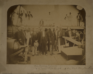 Frederick Douglass with Santo Domingo Comissioners aboard the USS Tennessee in Key West, Florida