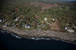 An October 2017 aerial view of homes in the aptly named Bald Head Village, a part of the seaside town of York, Maine