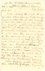 Letter from W. H. Scott to W. E. B. Du Bois