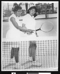 African-American women playing tennis, Los Angeles, ca. 1951-1960