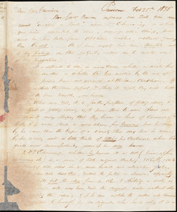 Letter from William Goodell, Providence, [Rhode Island], to William Lloyd Garrison, 1836 Feb[ruary] 25th