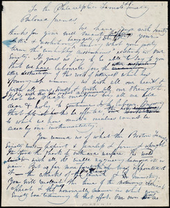 Letter from Maria Weston Chapman, [Boston, Mass.], to Philadelphia Female Anti-slavery Society