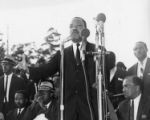 "Reverend Dr. Martin Luther King Jr. attends rally at Girard College"