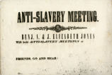 Anti-slavery meeting : Benj. S. & J. Elizabeth Jones will hold anti-slavery meetings at ... : Friends, go and hear!