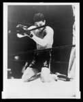 Thumbnail for The mounting menace of Detroit's Brown Bomber checked by a man already regarded as a has-been. Here is the dramatic scene as the dazed Joe Louis rocked on his knees for the final count of his fight with Max Schmeling at the Yankee Stadium, New York City