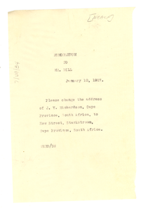 Thumbnail for Memorandum from W. E. B. Du Bois to A. G. Dill