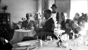 Dinner at Virginia Normal and Industrial Institute, [illegible] Seward, C.W. Dickinson, Superintendent Martin and Jackson Davis