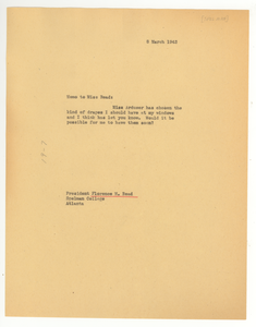 Memo from W. E. B. Du Bois to Florence M. Read