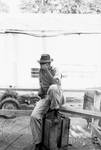 African American man resting at work