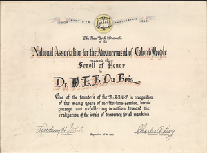 National Association of Colored People scroll of honor