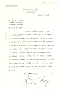 Letter from Phelps-Stokes Fund to W. E. B. Du Bois