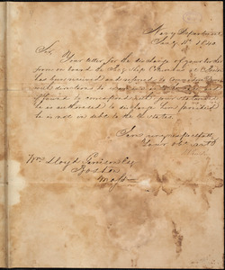 Letter from James Kirke Paulding, Navy Department, to William Lloyd Garrison, 1840 Jan[uar]y 11th