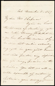 Thumbnail for Letter from Isabel Jennings, Cork, [Ireland], to Maria Weston Chapman, November 11, 1847