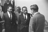 Martin Luther King, Jr., being interviewed at Tabernacle Baptist Church in Selma, Alabama.