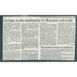 Judge ends authority in Boston schools.