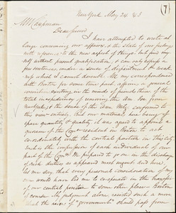 Letter from James Sloan Gibbons, New York, to Maria Weston Chapman, [18]43 [May] 24