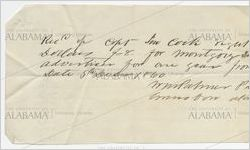 Receipt for payment from John Cocke to William M. Palmer, Greensboro, Alabama, December 5, 1860