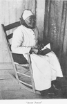 Aunt Jonas. She is Drualla Jones, aged ninety-four, and was the slave Thomas Ferrell. She and two others were the only old slaves I found who were not loyal to their owners. During the war she tried to burn her master's house