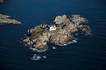 An October 2017 aerial view of the Cape Neddick Lighthouse, better known as the "Nubble Light," off Wells, Maine