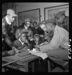 [Photograph of several Tuskegee airmen at Ramitelli, Italy, March 1945]