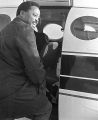 Hosea Williams boarding a plane at the airport in Montgomery, Alabama.