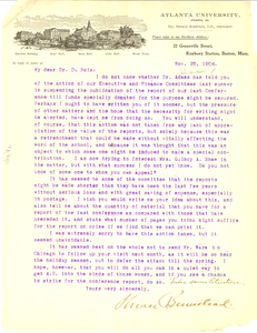 Letter from Atlanta University to W. E. B. Du Bois