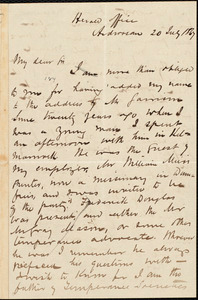 Thumbnail for Letter from Arthur Guthrie, Ardrossan, [Scotland], to William Logan, 20 July 1867