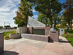 Memorial to onetime U.S. Representative Wayne Aspinall, installed in 2007 in his hometown of Palisade, an agricultural town in Mesa County, Colorado