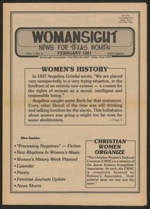 Womansight: News for North Texas Women, Volume 1, Number 9, February 1981