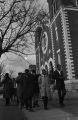 Hosea Williams and John Lewis leading marchers past Brown Chapel AME Church in Selma, Alabama, on their way to the Edmund Pettus Bridge on Bloody Sunday.