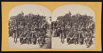 [Soldiers from the 134th Illinois Volunteer Infantry at Columbus, Kentucky holding rifles and swords]