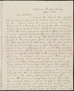 Letter from Anne Warren Weston, Melodeon, [Boston], to Deborah Weston, Thursday Morning, Jan. 27, 1842