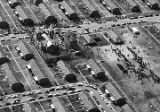 Aerial view of Brown Chapel AME Church and the George Washington Carver Homes neighborhood of Selma, Alabama.