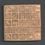 Participation medal given to Tom Lough at the 1968 Mexico City Games