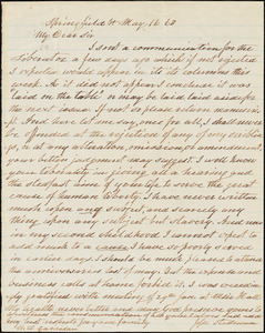 Thumbnail for Letter from Jesse Stedman, Springfield, V[ermon]t, to William Lloyd Garrison, [18]63 May 16