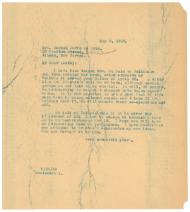 Letter from W. E. B. Du Bois to Rachel Davis DuBois