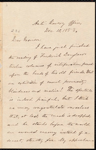 Letter from Oliver Johnson, [New York, N.Y. ?], to William Lloyd Garrison, Dec[ember] 10, 1853