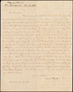 Copy of letter from Amos Augustus Phelps, E. Boston, to William Bradford, Jan. 20. 1843