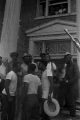 Floyd McKissick, Martin Luther King, Jr., Ralph Abernathy, Andrew Young and others, standing in front of the Neshoba County Library in Philadelphia, Mississippi, during the "March Against Fear" begun by James Meredith.