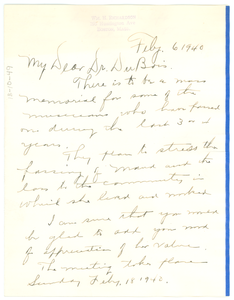Letter from William H. Richardson to W. E. B. Du Bois