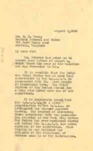 Letter from W. E. B. Du Bois to Norfolk Journal and Guide